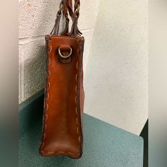 Patricia Nash Tote Leather Brown Laser Cut Bag Purse - Picture 13 of 16